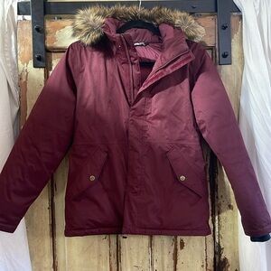 North Face Kids Winter Coat Wine Color